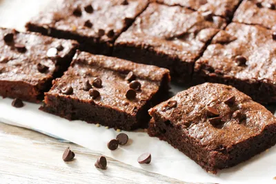 Vegan Chocolate Chip Brownie Square
